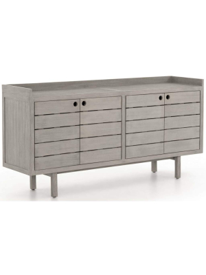 Lula Outdoor Sideboard, Weathered Grey