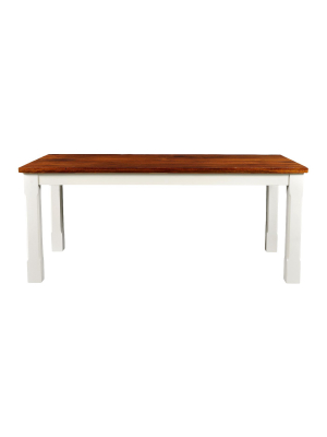 Mysore Farmhouse Chic 71" Solid Wood Dining Table Light Off-white - Timbergirl