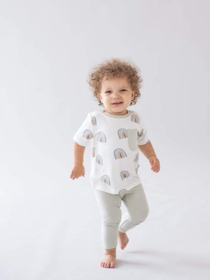 Toddler Unisex Tee In Aloe Rainbow