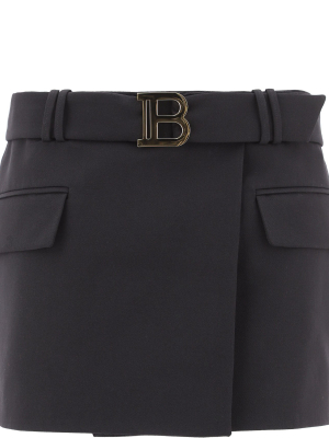 Balmain B Buckle Low-rise Mini Skirt