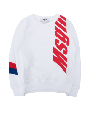 Msgm Kids Logo Print Crewneck Sweatshirt