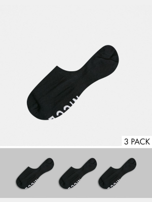 Nicce Invisible Socks In Black 3 Pack