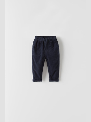 Basic Knit Lined Corduroy Pants