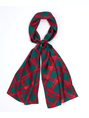 Holiday Plaid Silk Oblong