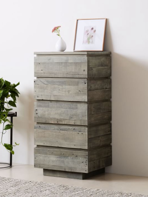 Emmerson® Modern Reclaimed Wood 5-drawer Dresser - Stone Gray