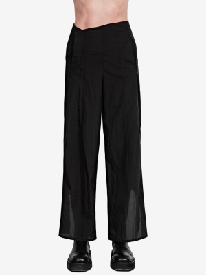 Slit-cuff Nylon Pants