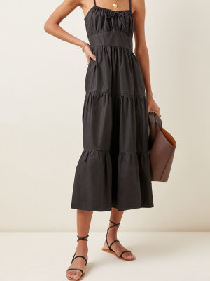 Alexia Tiered Cotton Poplin Midi Dress