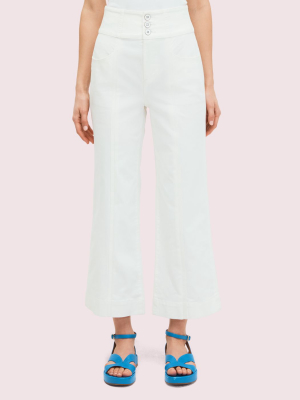 Denim Cropped Flare Pant