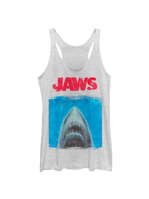 Women's Jaws Shark Movie Poster Racerback Tank Top