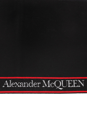 Alexander Mcqueen Logo Fringe Scarf