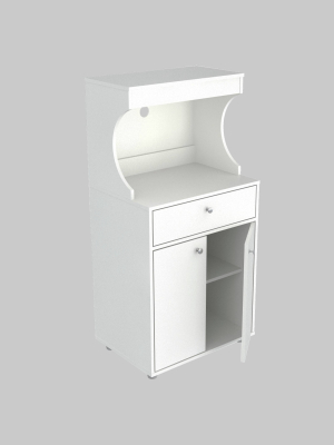 2 Door Kitchen/microwave Storage Cabinet With Casters White - Inval