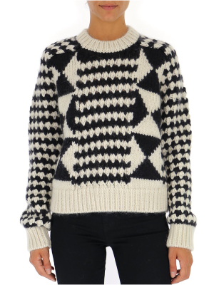 Saint Laurent Geometric Knit Sweater