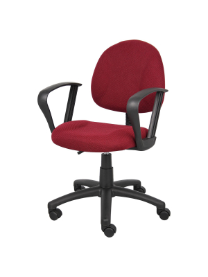 Deluxe Posture Chair With Loop Arms Burgundy - Boss Office Products