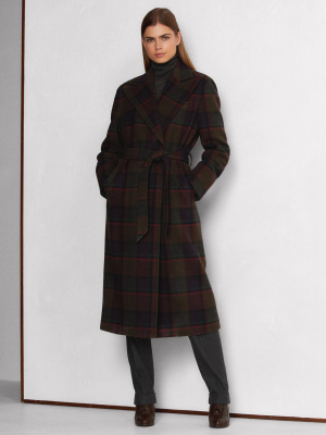 Tyson Plaid Lambswool-cashmere Wrap Coat