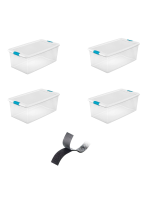 Sterilite 106 Qt Storage Bundled With Velcro® Brand Industrial Strength