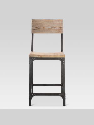 24" Franklin Counter Height Barstool Steel/natural - Threshold™