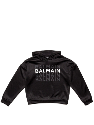 Balmain Kids Multi Logo Hoodie