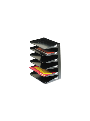 Steelmaster Multi-tier Horizontal Letter Organizers Six Tier Steel Black 2646hbk