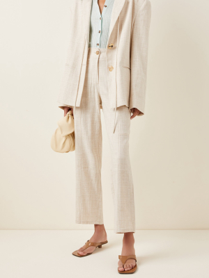 Ashley Oversized Tie-accented Cotton-blend Blazer