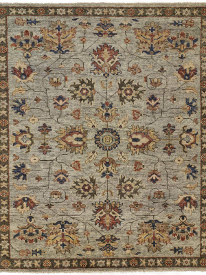 Feizy Carrington Traditional Oushak Geometric Floral Rug - Gray & Gold - Available In 8 Sizes