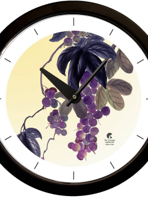 14.5" Artist Series Jackie Olenick Fruit Of The Vine Decorative Clock Black - The Chicago Lighthouse