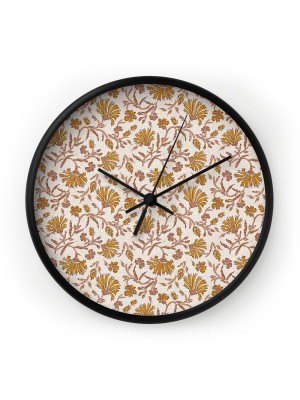 Holli Zollinger Kalami Floral Wall Clock - Deny Designs