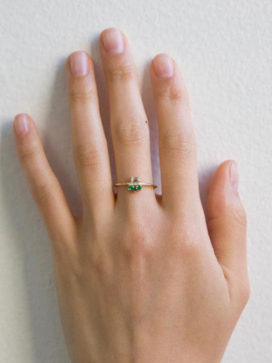 Emerald Baguette Lace Ring