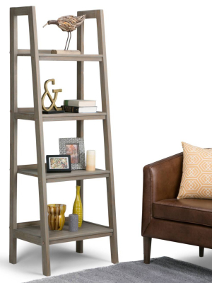 72"x24" Hawkins Solid Wood Ladder Shelf With Storage - Wyndenhall