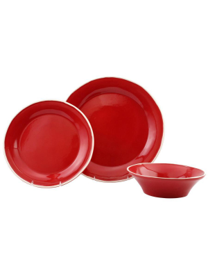 Vietri Chroma Red 3-piece Place Setting