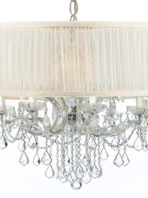 Brentwood 12 Light Drum Shade Chrome Chandelier