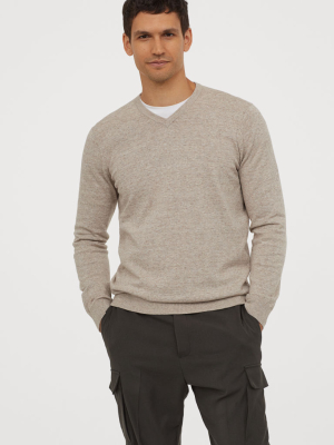 V-neck Cotton Sweater