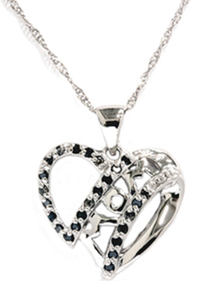 Pompeii3 1/10ct Black Diamond Heart Pendant White Gold Necklace Women Aaa Genuine