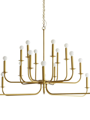 Breck Large Chandelier Antique Brass