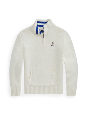 Cotton Quarter-zip Sweater