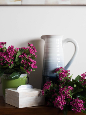 Artificial Kalanchoe Bush (15.5") Hot Pink - Vickerman