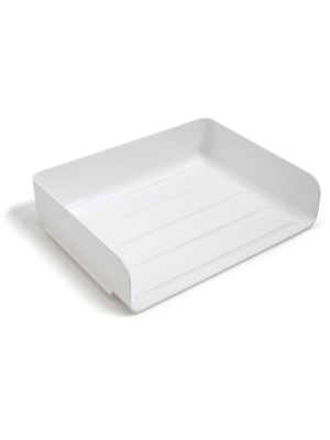 Tru Red Side Load Stackable Plastic Letter Tray, White Tr55328