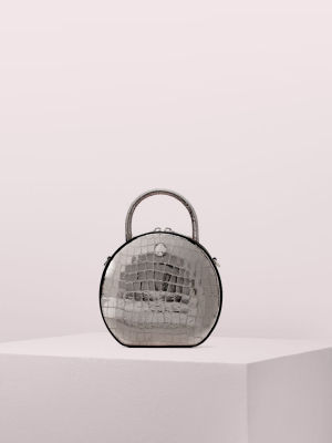 Andi Metallic Croc-embossed Canteen Bag