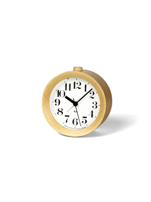 Riki Wood Alarm Clock In Natural