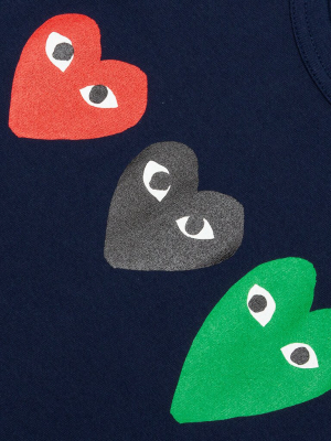 Comme Des Garcons Play Multi Heart T-shirt - Navy