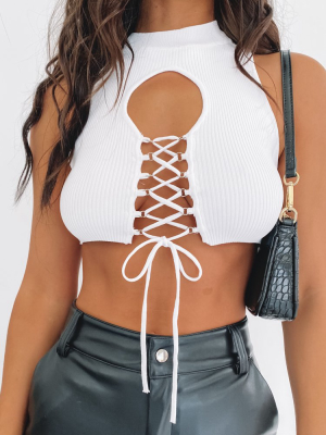 Naida Tie Up Top White