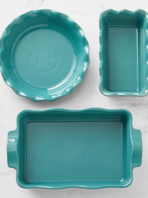 Emile Henry Ruffled Bakeware Set, Teal