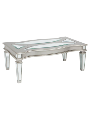 Tessani Coffee Table Silver Finish - Signature Design By Ashley