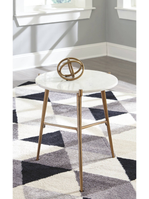 Chadton Accent Table White/gold Finish - Signature Design By Ashley