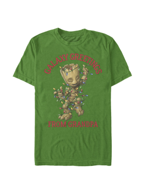 Men's Marvel Guardians Of The Galaxy Grandpa Galaxy Greetings T-shirt