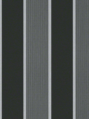 Wide Stripes Wallpaper In Grey And Black Design By Bd Wall