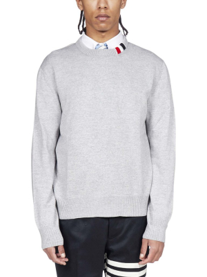 Thom Browne Rwb Stripe Crewneck Sweater