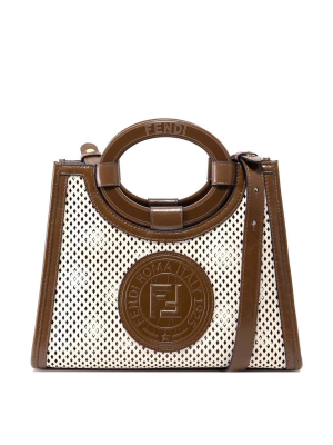 Fendi Mini Runaway Perforated Logo Patch Shoulder Bag