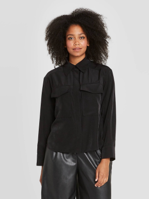 Women's Long Sleeve Silky Utility Button-up Shirt - Prologue™