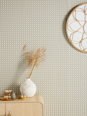 Rattan Overlay Lattice Wallpaper