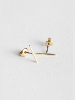 Straight Bar Stud Earrings